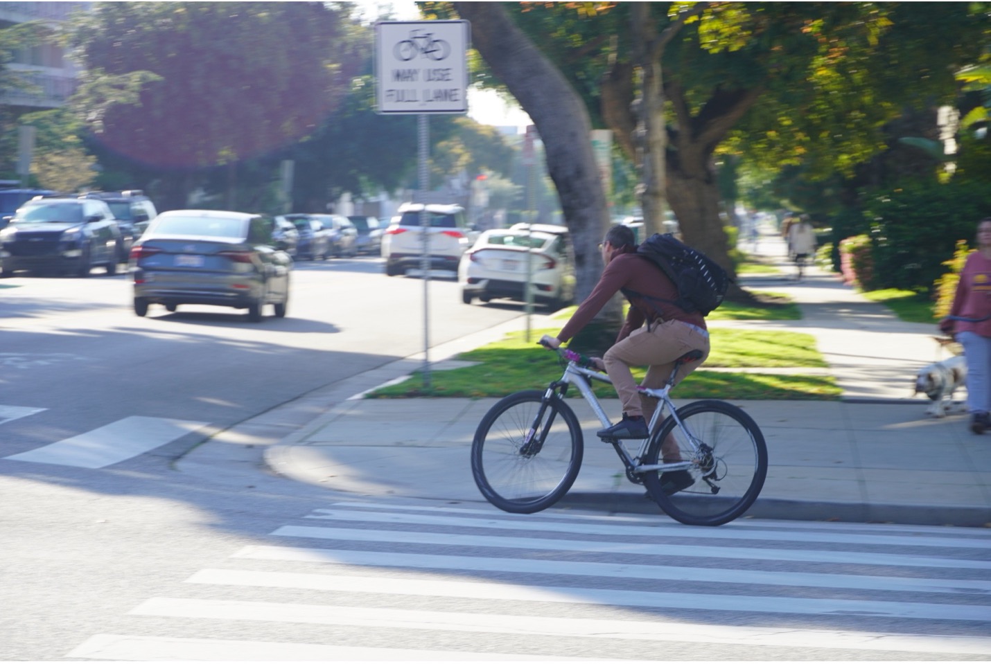 business man riding bike to work