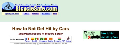 screenshot of bicyclesafe.com