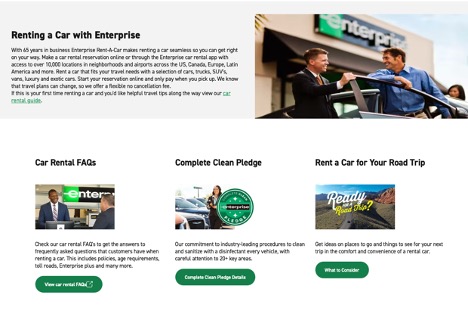Renting a car with Enterprise graphic